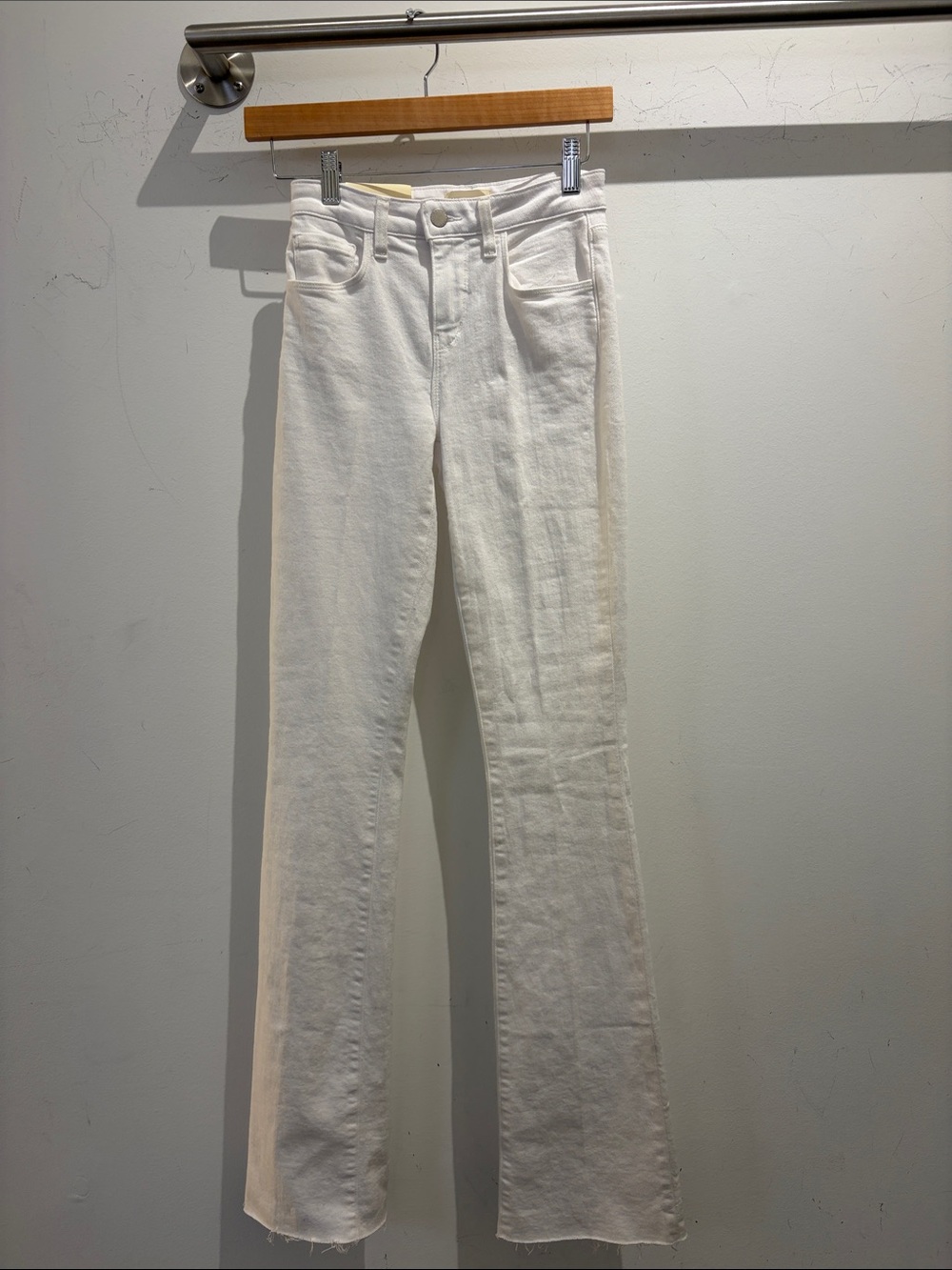 L'AGENCE Women’s Ruth High Rise Straight White Jean Size 23